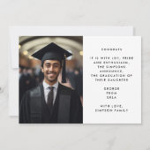 Bewerkbaar Bold Script Grad Afstudeerfoto Aankondiging (Achterkant)