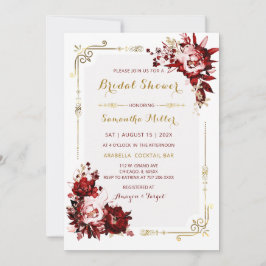 Bewerkbaar Bourgogne en Goud Vrijgezellenfeest Kaart