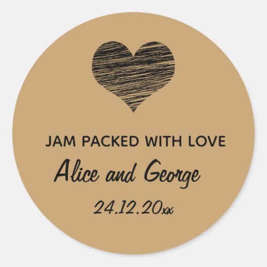 Bewerkbaar bruin bruiloft Favor Label (Voorkant)