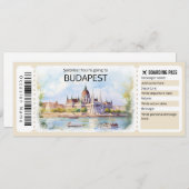 Bewerkbaar Budapest Vliegticket, Hongarije Trip Kaart (Voorkant / Achterkant)