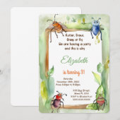 bewerkbaar Bug verjaardagsfeestje Kaart (Voorkant / Achterkant)