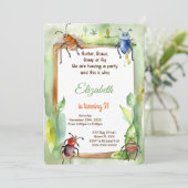 bewerkbaar Bug verjaardagsfeestje Kaart (Staand voorkant)