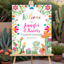 Bewerkbaar Cactus Fiesta Welkom Bord Koppels Showe