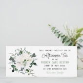 Bewerkbaar cadeaubon voor theemiddag kaart (Staand voorkant)