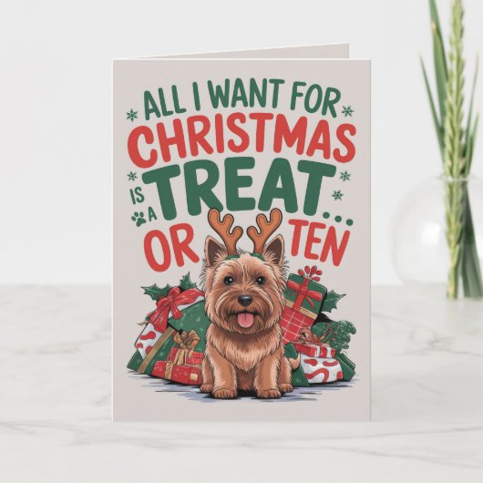 Bewerkbaar Cairn Terrier Funny Dog Christmas Kaart (Voorkant)