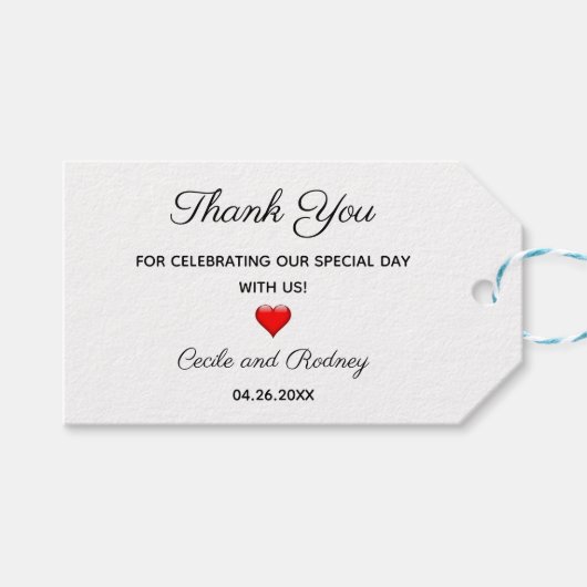 Bewerkbaar Celebration Dank u Gift Favor Label Cadeaulabel (Voorkant (Horizontaal))