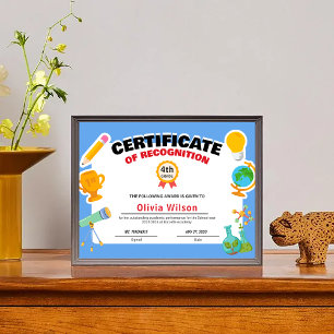 Bewerkbaar certificaat van erkenning Student Award