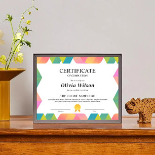 Bewerkbaar certificaat van voltooiing Cursus Award