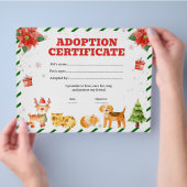 Bewerkbaar certificaat voor het adopteren van een flyer (Hand)