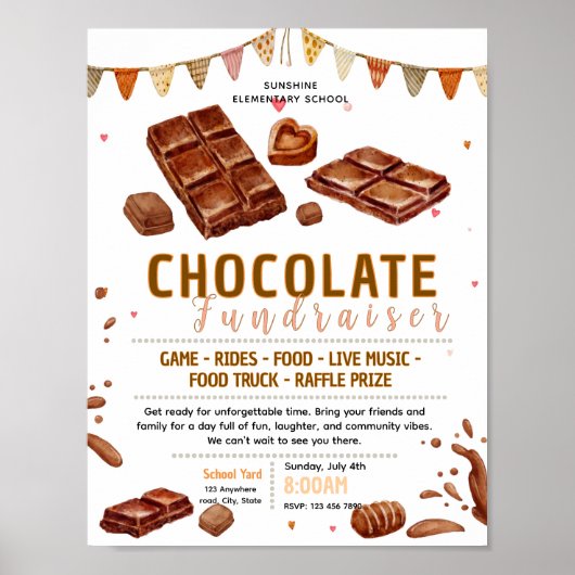 Bewerkbaar chocolade fondsenwervingsflyer poster (Voorkant)