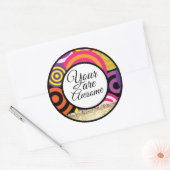 bewerkbaar cirkelstijlframe  ronde sticker (Envelop)