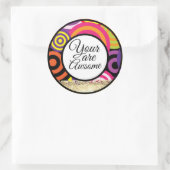 bewerkbaar cirkelstijlframe  ronde sticker (Tas)
