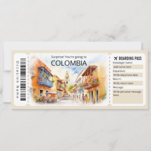 Bewerkbaar Colombia Vliegticket, Colombia Trip Kaart
