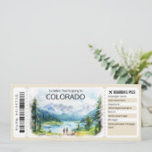 Bewerkbaar Colorado Vliegticket, Colorado Trip Kaart (Staand voorkant)