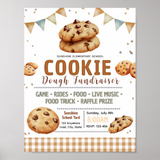 Bewerkbaar cookie dough fondsenwervingsflyer poster
