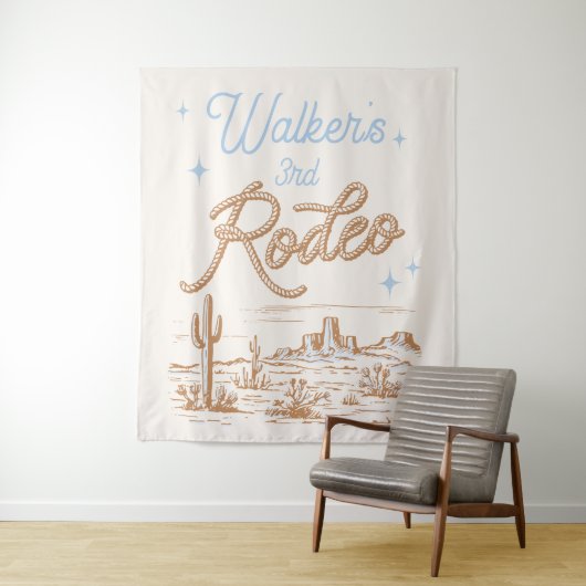 Bewerkbaar Cowboy Party Tapestry Wandkleed (In situ)