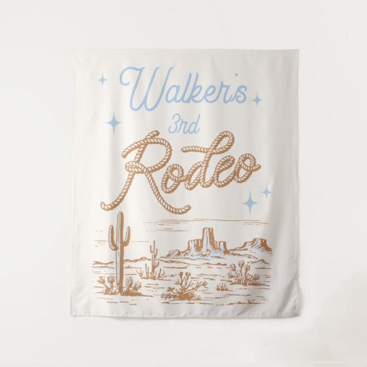 Bewerkbaar Cowboy Party Tapestry Wandkleed (Voorkant)