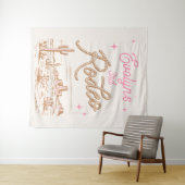 Bewerkbaar Cowgirl Verjaardag Tapestry Wandkleed (In Situ (horizontaal))