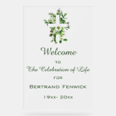 Bewerkbaar Cross and Flowers Christelijk evenement Acryl Bord (Voorkant)