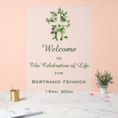 Bewerkbaar Cross and Flowers Christelijk evenement Acryl Bord (Huwelijk)