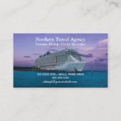 bewerkbaar cruiseschip van reisagent visitekaartje (Voorkant)