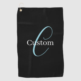 Bewerkbaar Cursief Schrift Monogram Zwart Blauw Wi Golfhanddoek