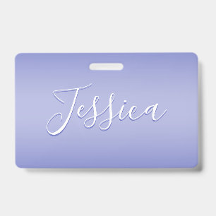 Bewerkbaar Cursief Schrift Wit & Paarse Violet Badge