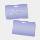 Bewerkbaar Cursief Schrift | Wit & Paarse Violet Badge (Voor- en achterkant)