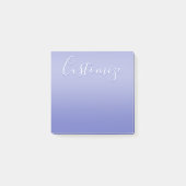 Bewerkbaar Cursief Schrift | Wit & Paarse Violet Post-it® Notes (Voorkant)