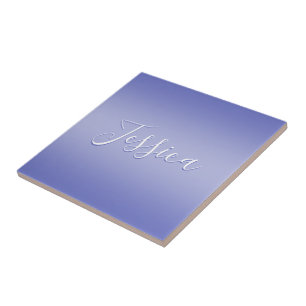Bewerkbaar Cursief Schrift Wit & Paarse Violet Tegeltje
