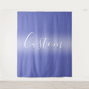 Bewerkbaar Cursief Schrift Wit & Paarse Violet Wandkleed