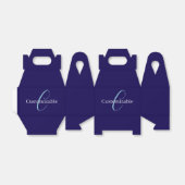 Bewerkbaar Cursief Script Monogram Purplish Blue Bedankdoosjes (Uitgevouwen)