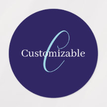Bewerkbaar Cursief Script Monogram Purplish Blue