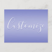 Bewerkbaar cursief script | Wit & Paarse Violet Briefkaart (Voorkant)