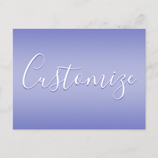 Bewerkbaar cursief script | Wit & Paarse Violet Briefkaart (Voorkant)