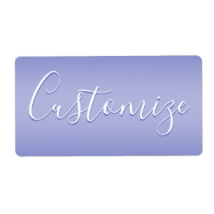 Bewerkbaar cursief script   Wit & Paarse Violet Etiket