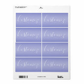 Bewerkbaar cursief script | Wit & Paarse Violet Etiket (Full Sheet)