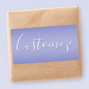 Bewerkbaar cursief script   Wit & Paarse Violet Etiket