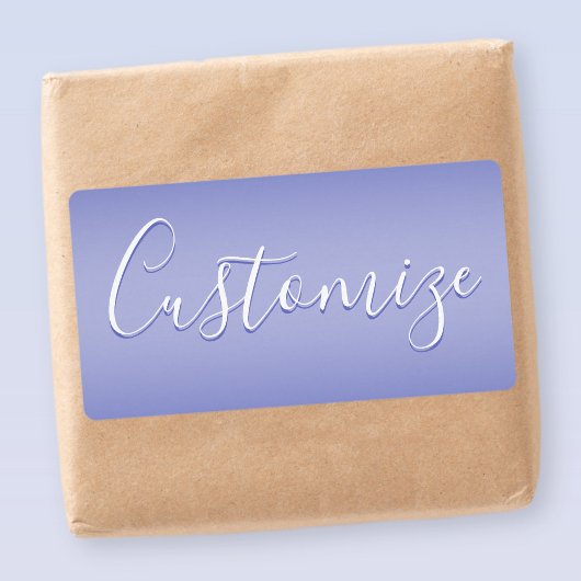 Bewerkbaar cursief script | Wit & Paarse Violet Etiket