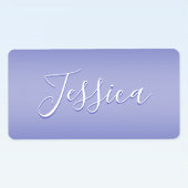 Bewerkbaar cursief script | Wit & Paarse Violet Etiket