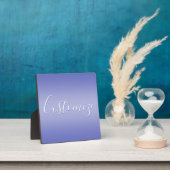 Bewerkbaar cursief script | Wit & Paarse Violet Fotoplaat (Insitu)