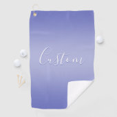 Bewerkbaar cursief script | Wit & Paarse Violet Golfhanddoek (Insitu)