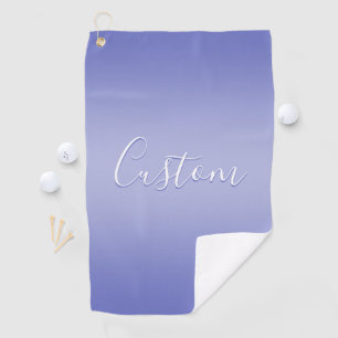 Bewerkbaar cursief script Wit & Paarse Violet Golfhanddoek