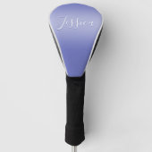 Bewerkbaar cursief script | Wit & Paarse Violet Golfheadcover (Voorkant)