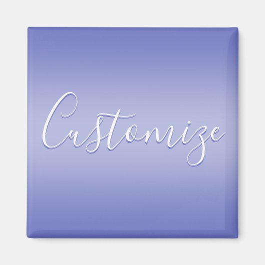 Bewerkbaar cursief script | Wit & Paarse Violet Magneet (Voorkant)