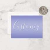 Bewerkbaar cursief script | Wit & Paarse Violet Notitiekaartje (Voorkant / Achterkant in situ)