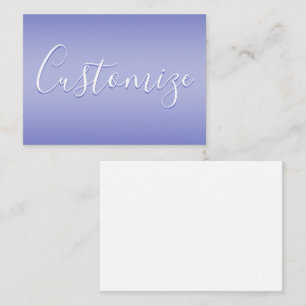 Bewerkbaar cursief script   Wit & Paarse Violet Notitiekaartje