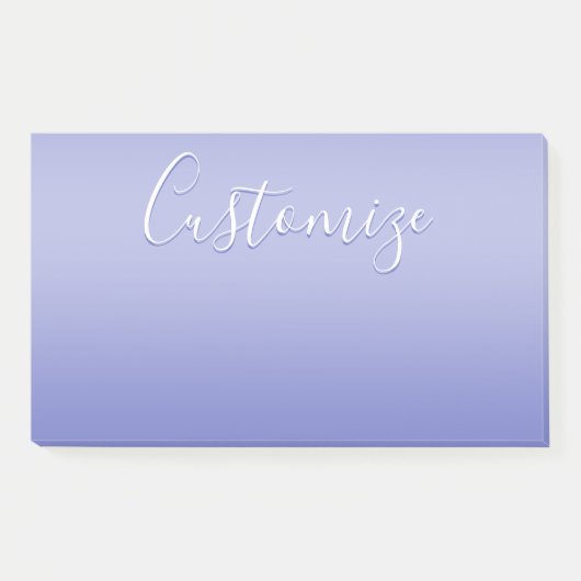 Bewerkbaar cursief script | Wit & Paarse Violet Post-it® Notes (Voorkant)