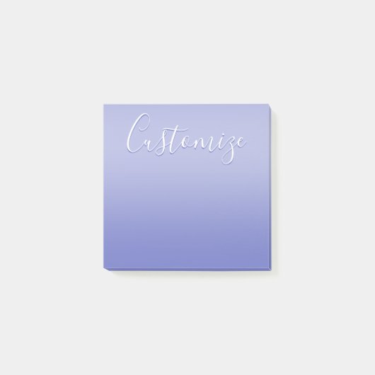 Bewerkbaar cursief script | Wit & Paarse Violet Post-it® Notes (Voorkant)