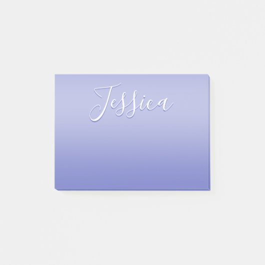 Bewerkbaar cursief script | Wit & Paarse Violet Post-it® Notes (Voorkant)